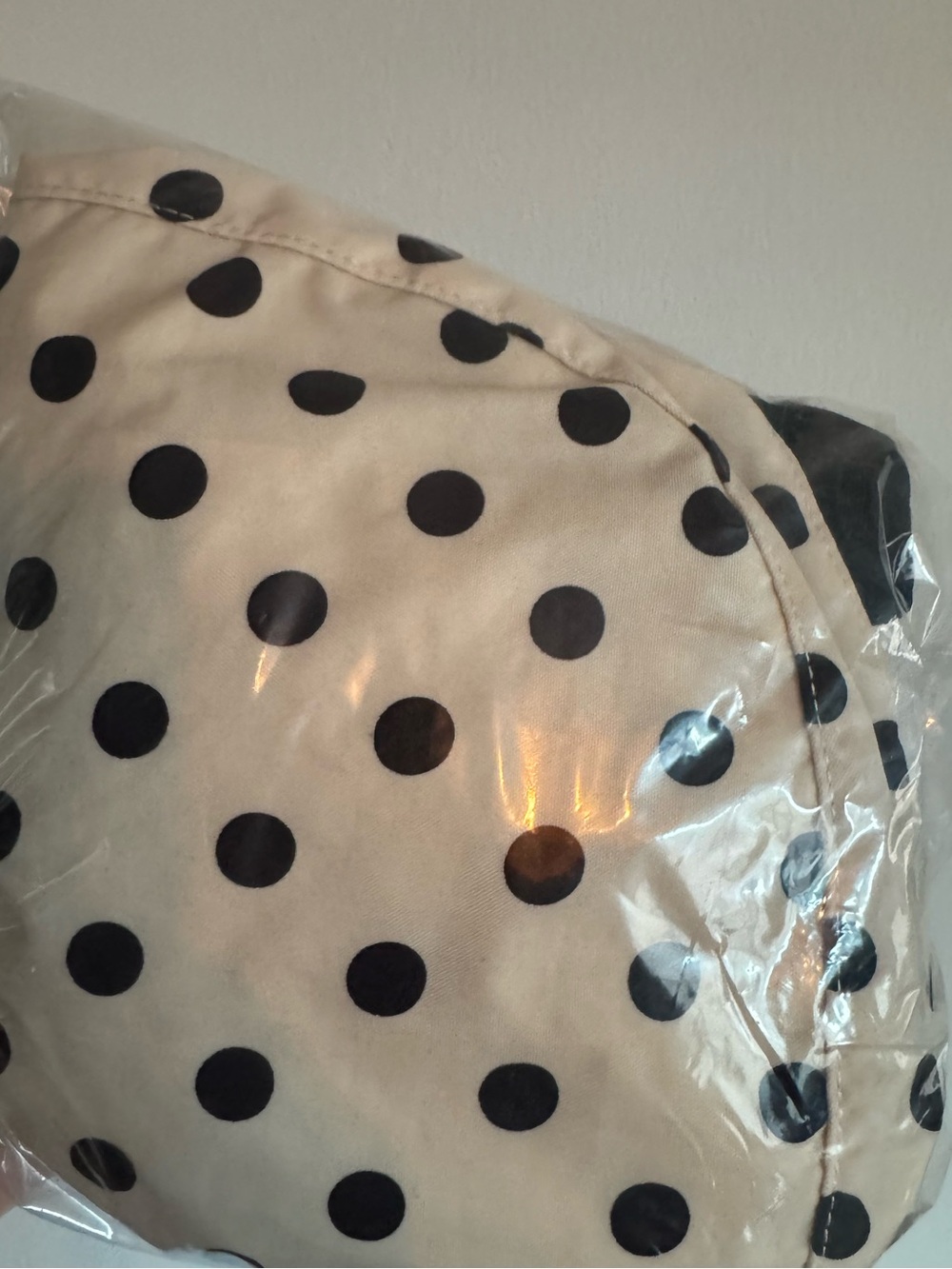 NWT BAGGU UO Exclusive Cream + Black Polka Dot Medium Nylon Crescent Bag - Picture 6 of 6